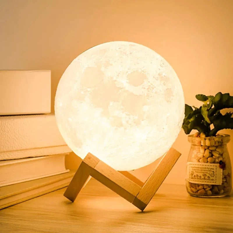 Abajur Lunar de LED 3D