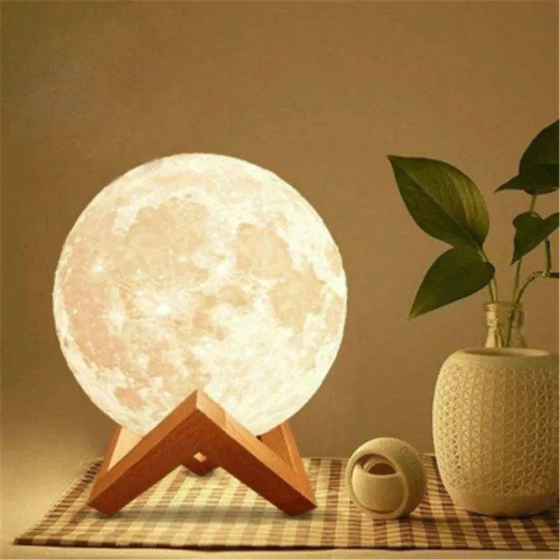 Abajur Lunar de LED 3D